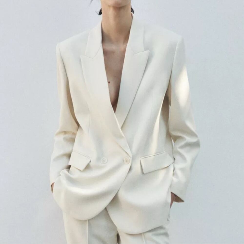 Nwt- zara- ZW COLLECTION DOUBLE BREASTED JACKET-Small